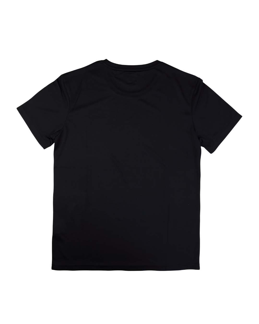 Retro della t-shirt One two three Check in 100% cotone organico, nera con stampa bianca e fucsia.