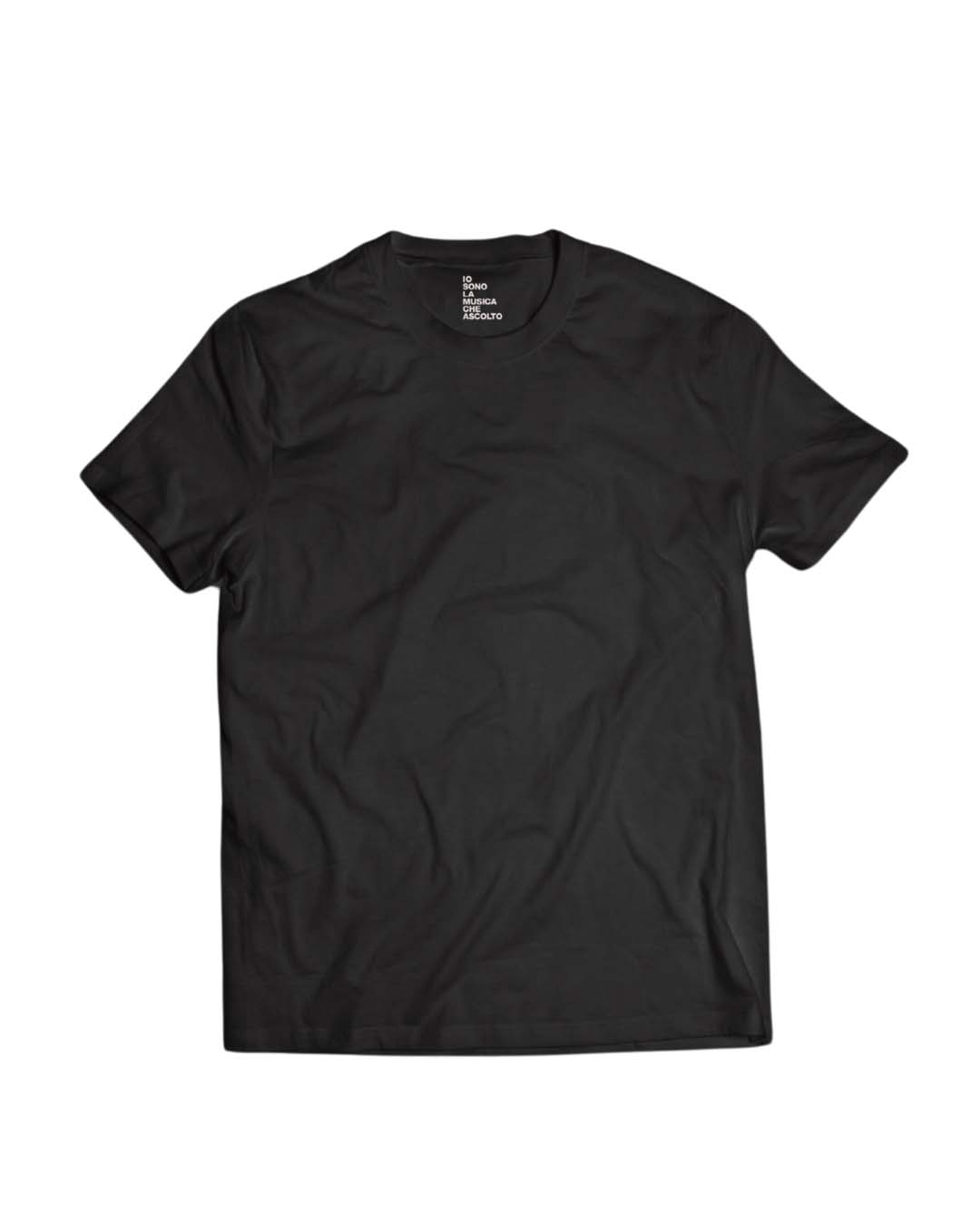 Davanti della t-shirt Musica eretica in 100% cotone organico, nera.